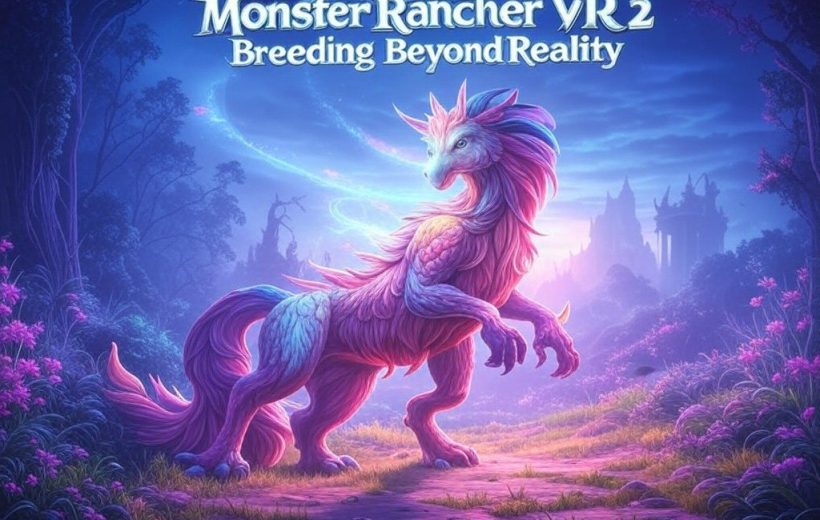 Fantasy pastel-colored creature standing on a glowing forest path beneath game title text