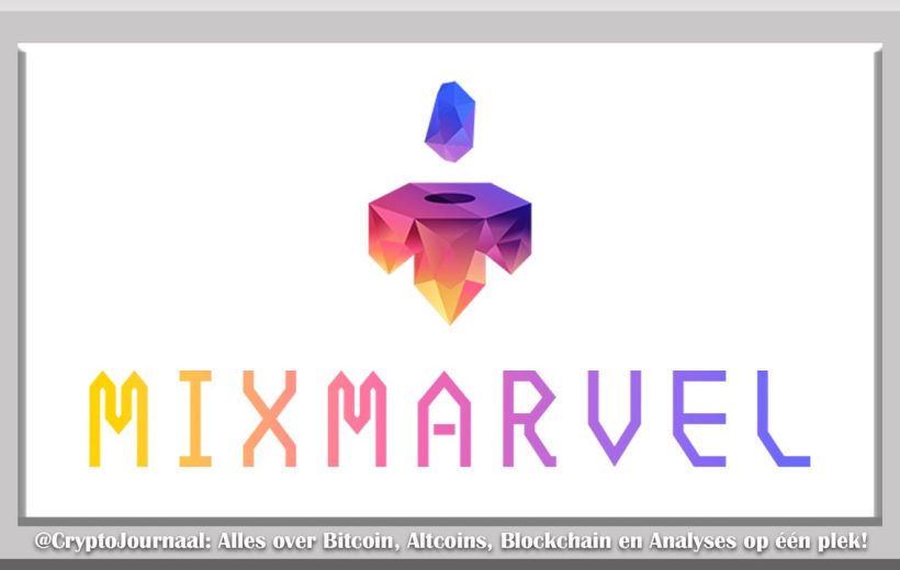 Colorful geometric MixMarvel logo with gem-like icon above gradient stylized text.