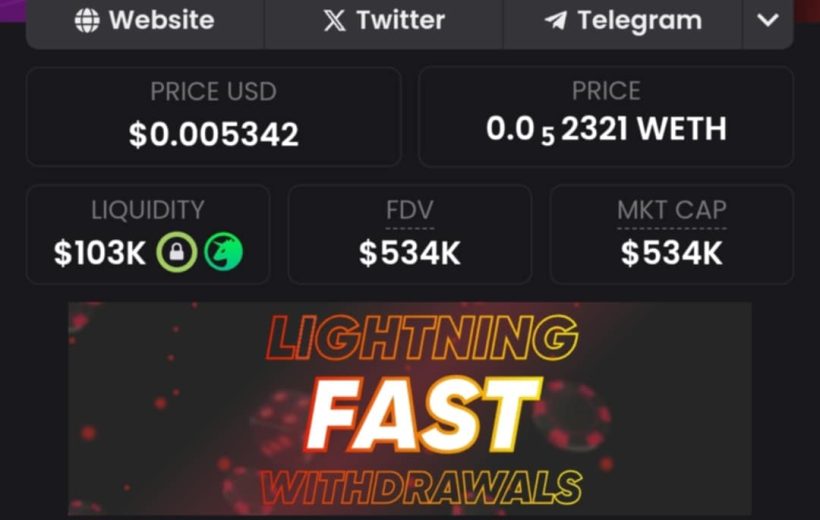 Cellex token dashboard showing price, liquidity, market cap, and performance percentages.