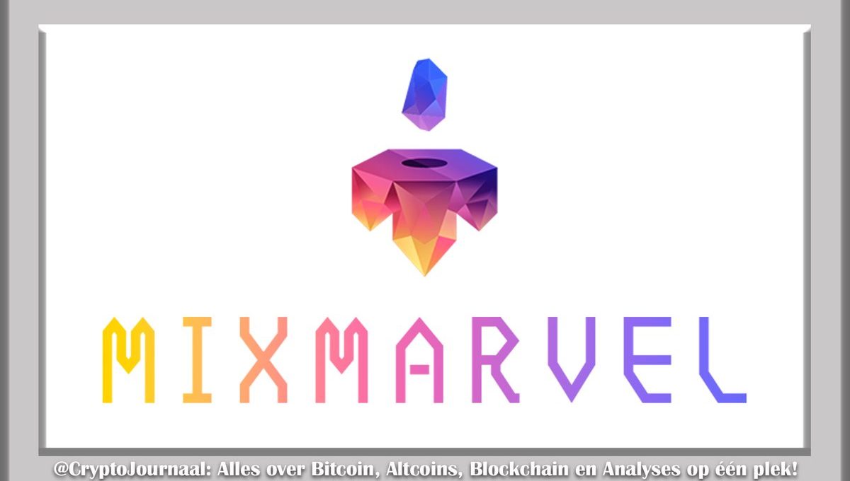 Colorful geometric MixMarvel logo with faceted gem above stylized gradient wordmark on white background