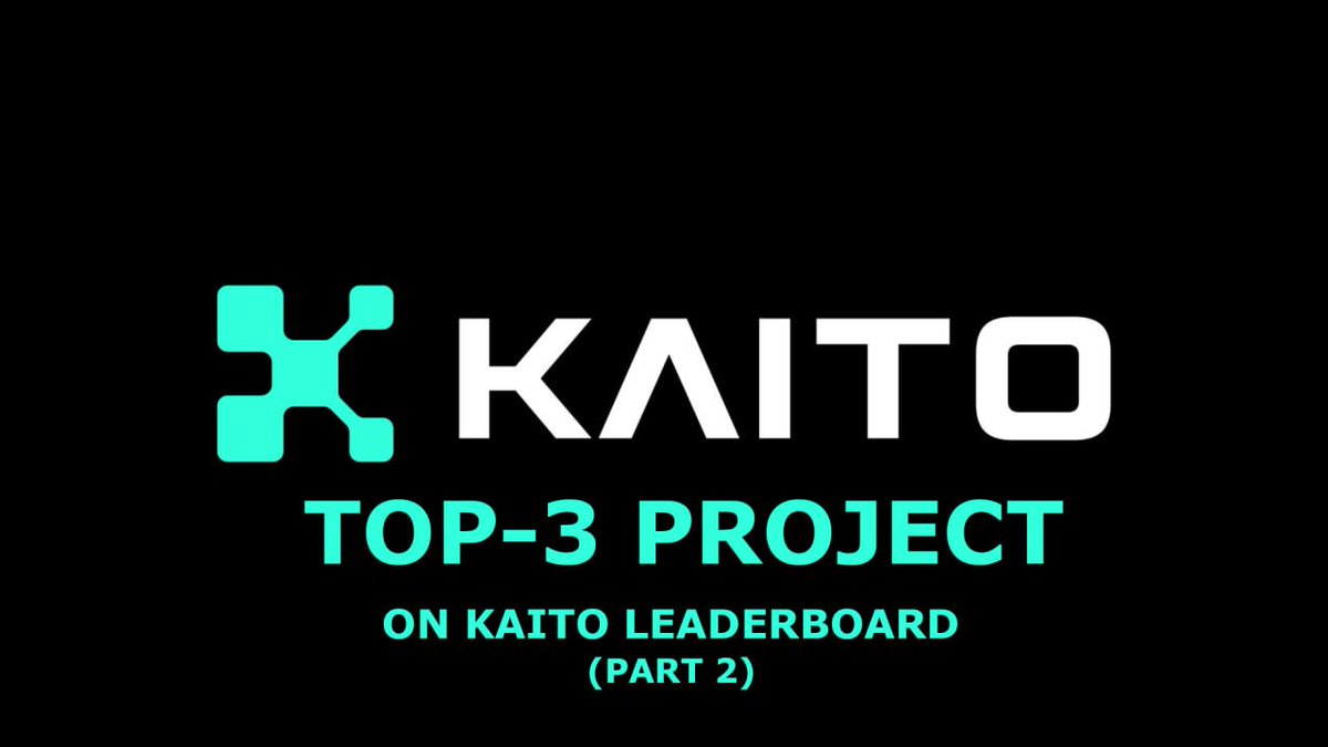 Kaito logo with teal icon and text announcing top-3 project on leaderboard.