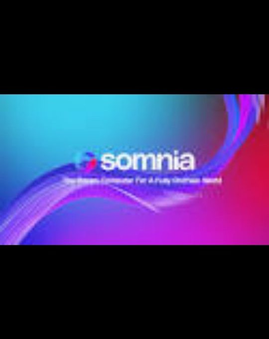 Colorful gradient banner with "somnia" logo and flowing purple and blue wave graphics.