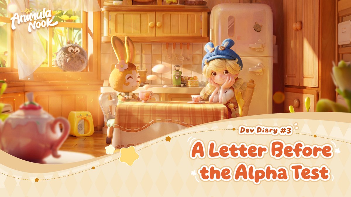 Child in bunny hat and rabbit friend sharing tea in sunlit cozy kitchen setting