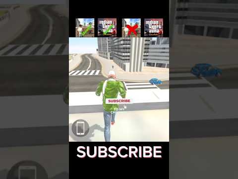Third-person game character standing on rooftop overlooking city street with "SUBSCRIBE" text