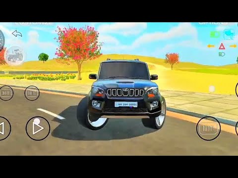 Black SUV parked on a sunny road in a colorful, open landscape scene