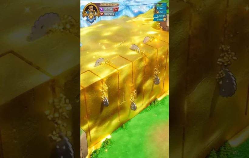 Gold cliff in a game with seeds or creatures dropping glittering particles down the face