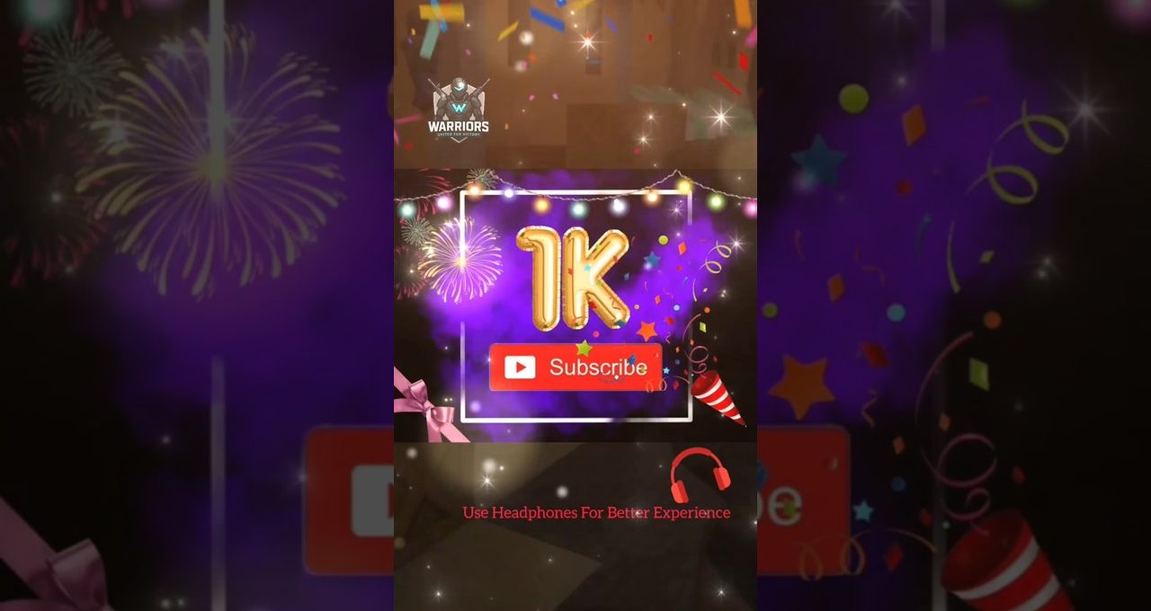 Vibrant 1K subscriber celebration graphic with fireworks, confetti, and YouTube subscribe button