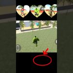 Green superhero character running across a grassy yard in a mobile game screenshot.