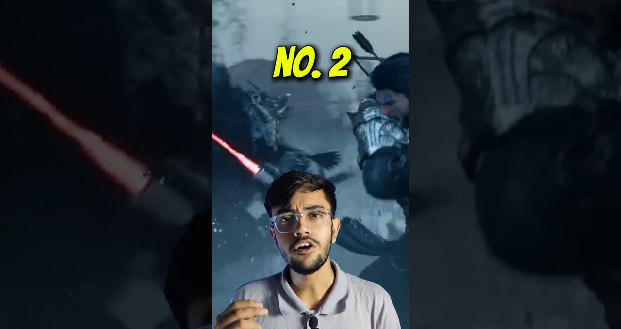Man speaking on camera with gaming battle scene background and bold "No. 2" text