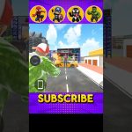 Game character aiming rocket launcher at burning sports car on city street starting line