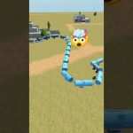 Long blue train derailed and twisted across grassy field near distant buildings, shocked emoji