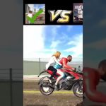 Man and woman riding a red sport motorcycle on a road with fence background