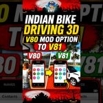 Promotional poster for Indian Bike Driving 3D showing V80 mod updated to V81