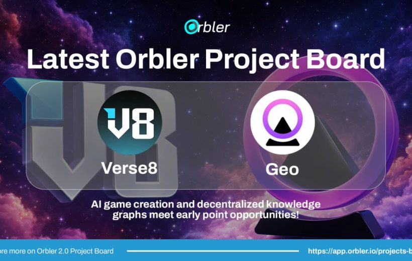 Orbler project board banner showing Verse8 and Geo logos with space-themed background