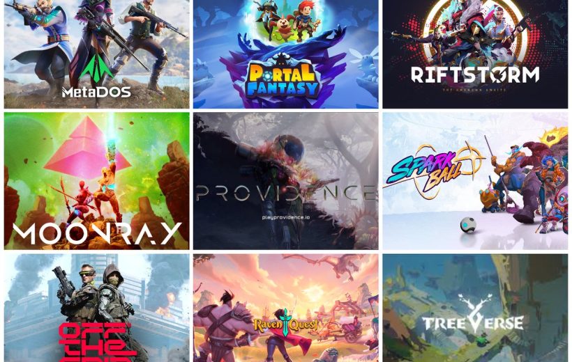 Grid of nine colorful video game cover artworks featuring fantasy, sci-fi, and action themes.