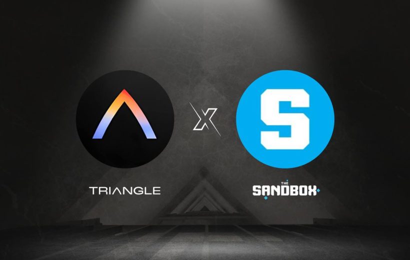 Triangle and The Sandbox logos side by side on a dark spotlighted background