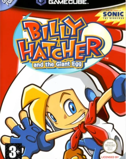 Colorful Billy Hatcher character reaching forward on the Billy Hatcher and the Giant Egg cover