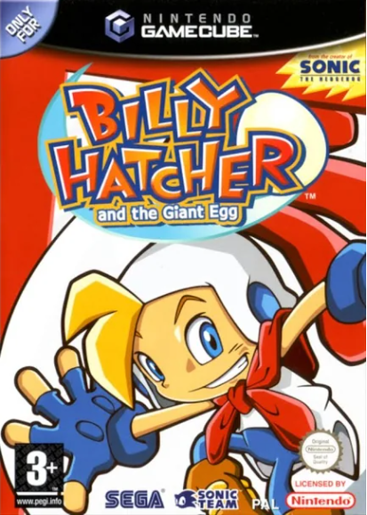 Colorful Billy Hatcher character reaching forward on the Billy Hatcher and the Giant Egg cover