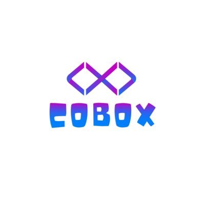 COBOX logo with purple-blue infinity symbol above stylized block letters on white background