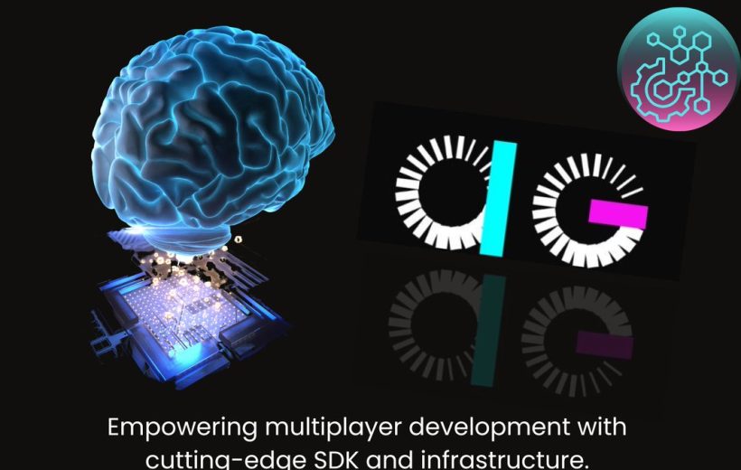Glowing blue digital brain above a circuit chip beside stylized "ol" logo and text